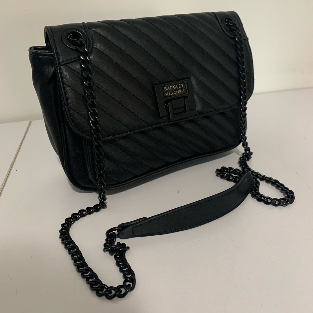 Badgley Mischka All Black Chain Handbag